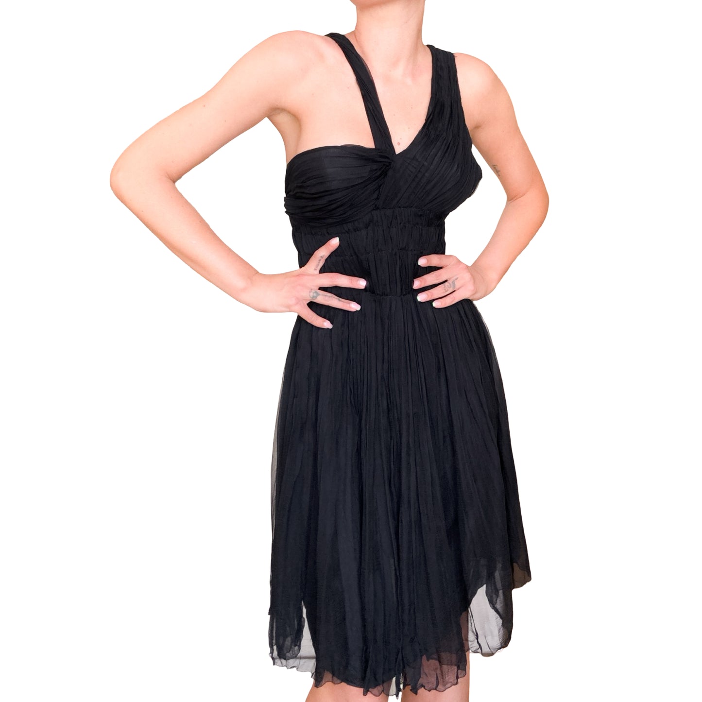 Prada S/S 2005 runway silk pleated dress