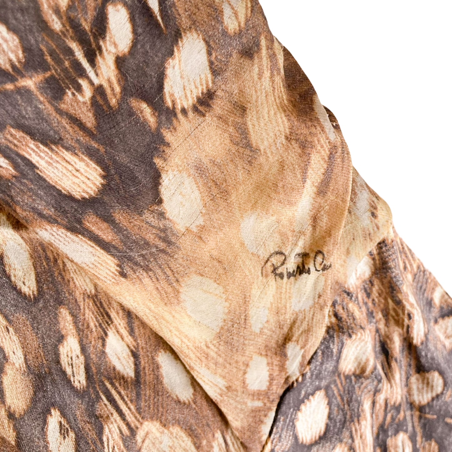 Roberto Cavalli S/S 2004 silk feather print dress - runway