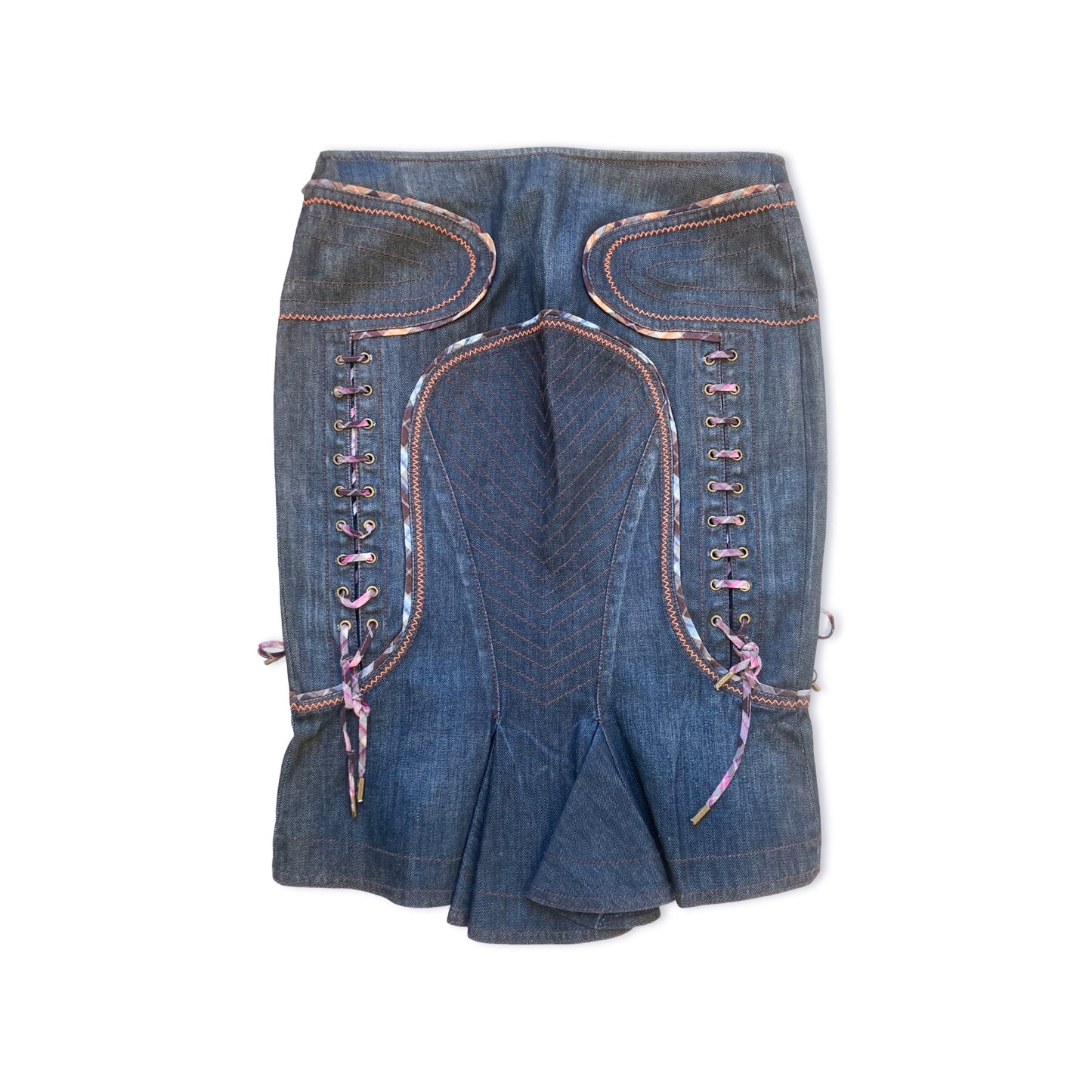 Roberto (Just) Cavalli Lacing denim skirt