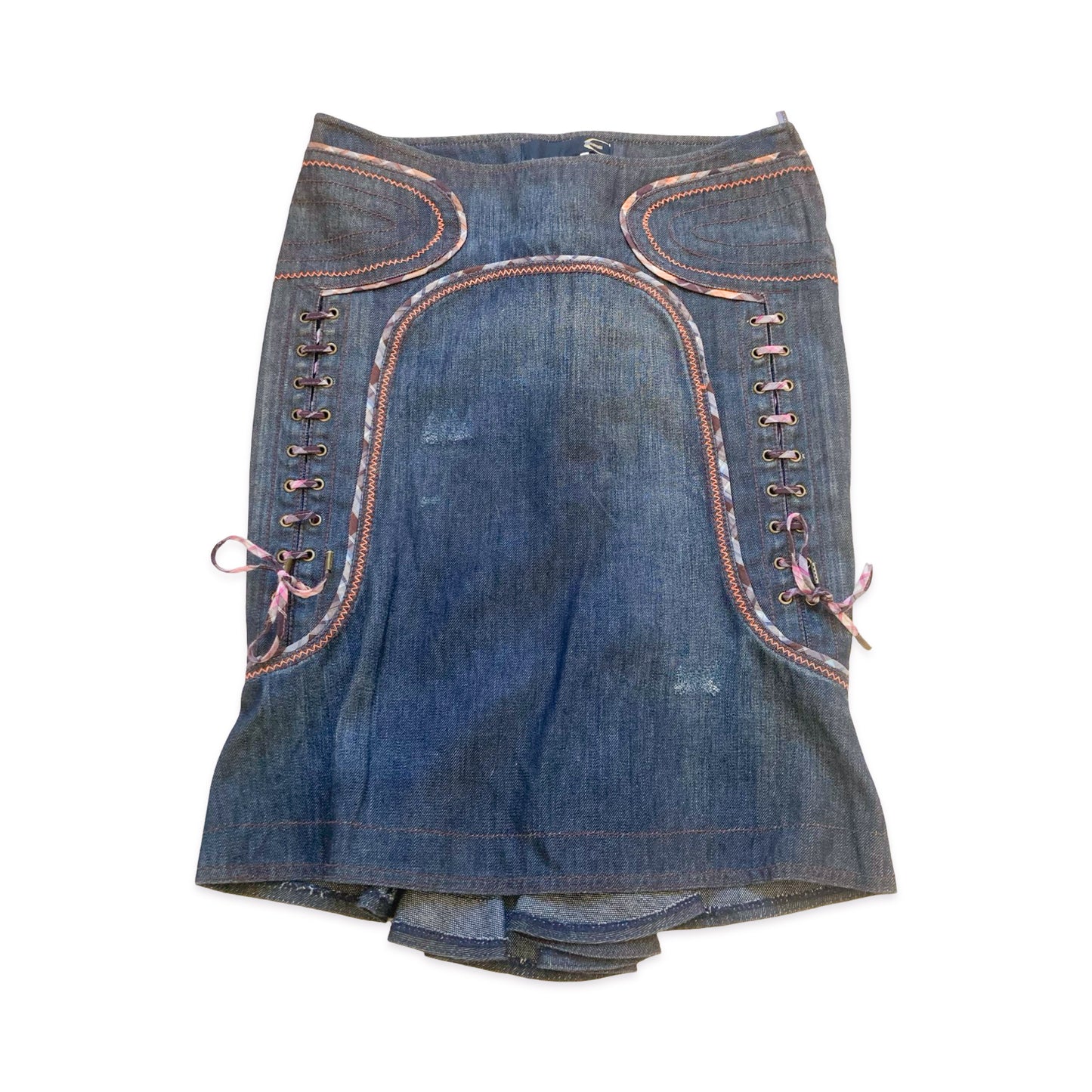 Roberto (Just) Cavalli Lacing denim skirt