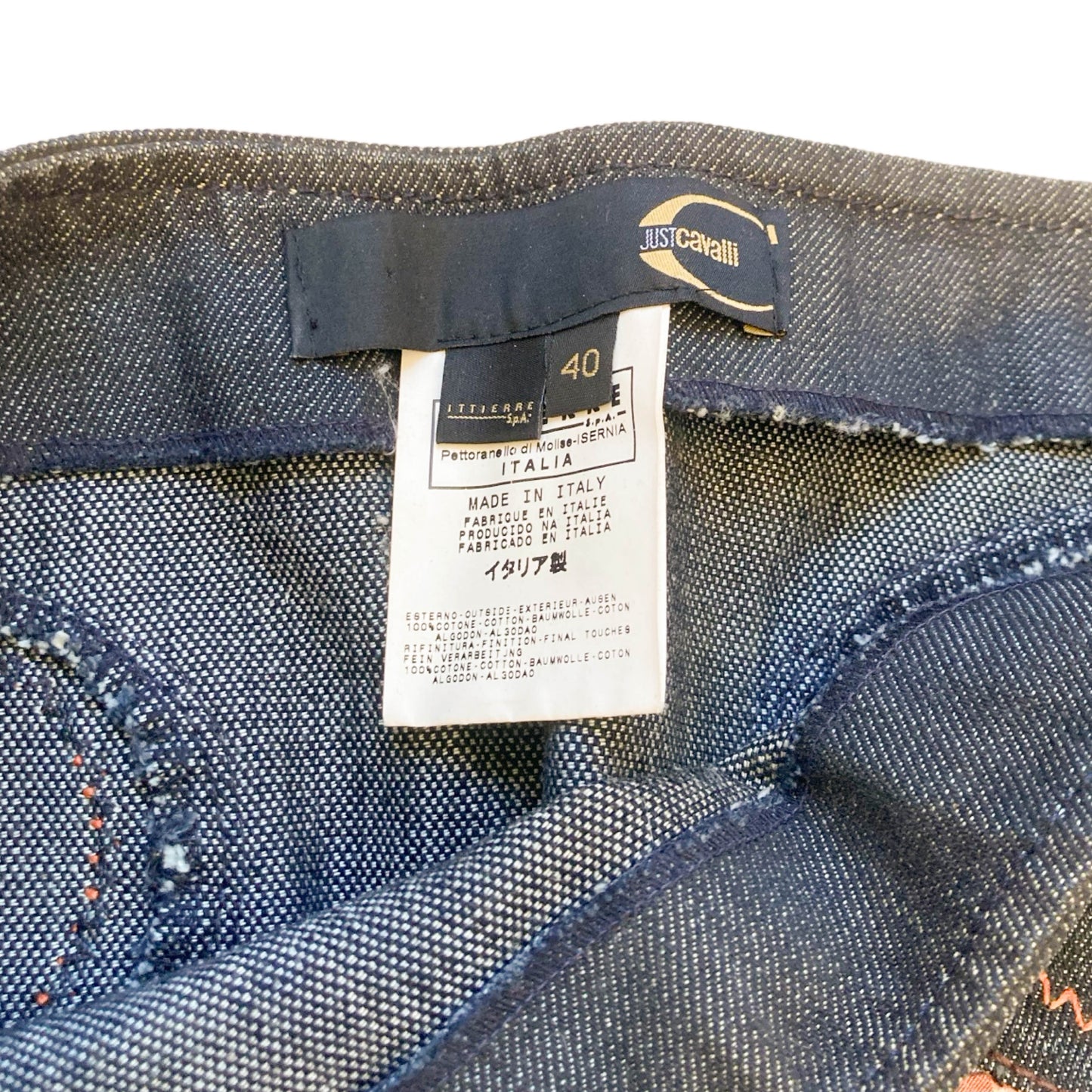Roberto (Just) Cavalli Lacing denim skirt