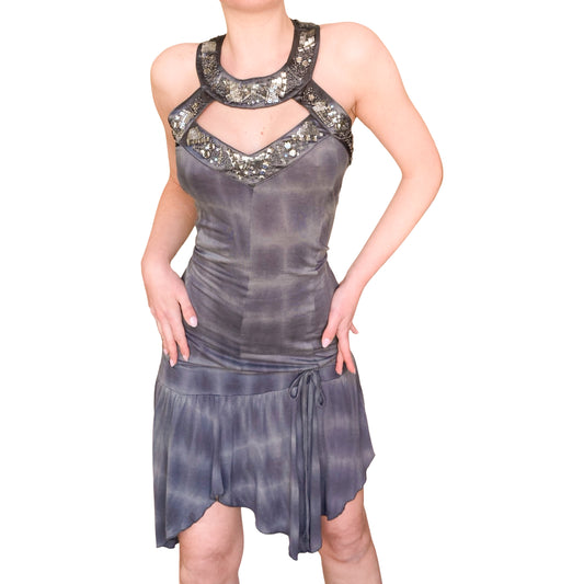English Y2K Embellished Cut-Out Dress