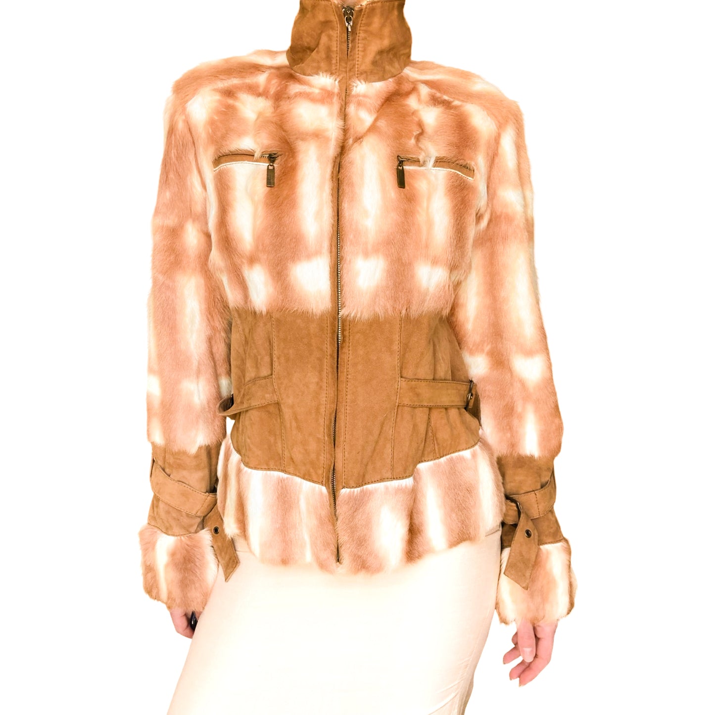Just Cavalli 2000s fitted ombré plaid fur