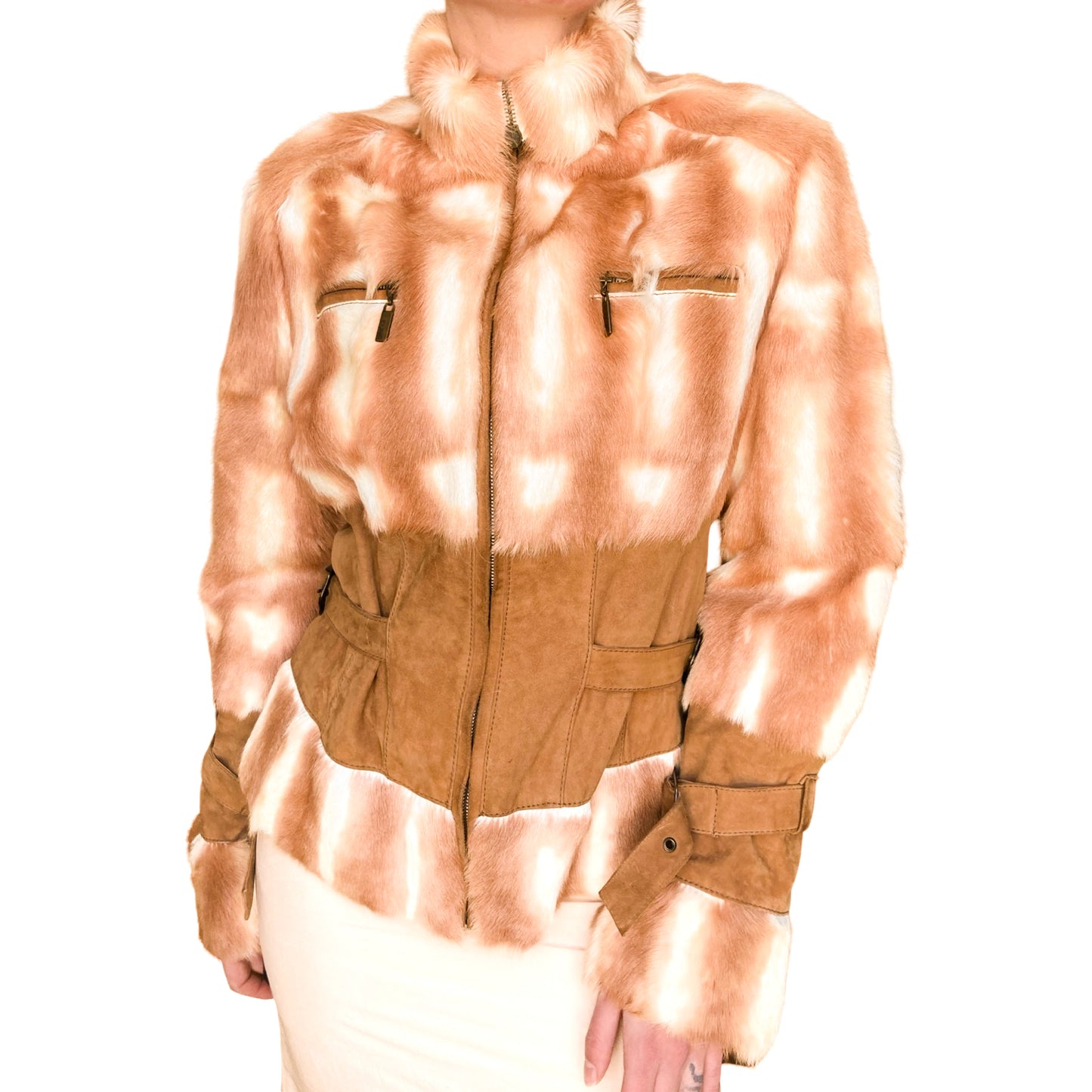 Just Cavalli 2000s fitted ombré plaid fur