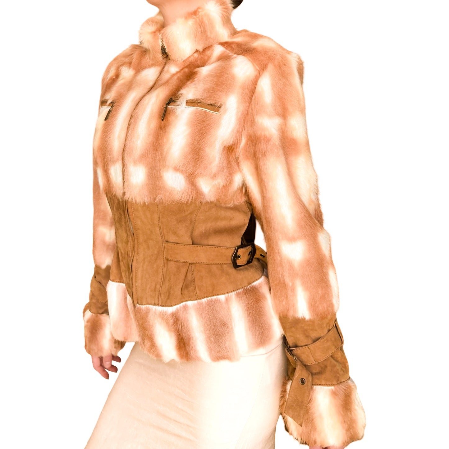 Just Cavalli 2000s fitted ombré plaid fur