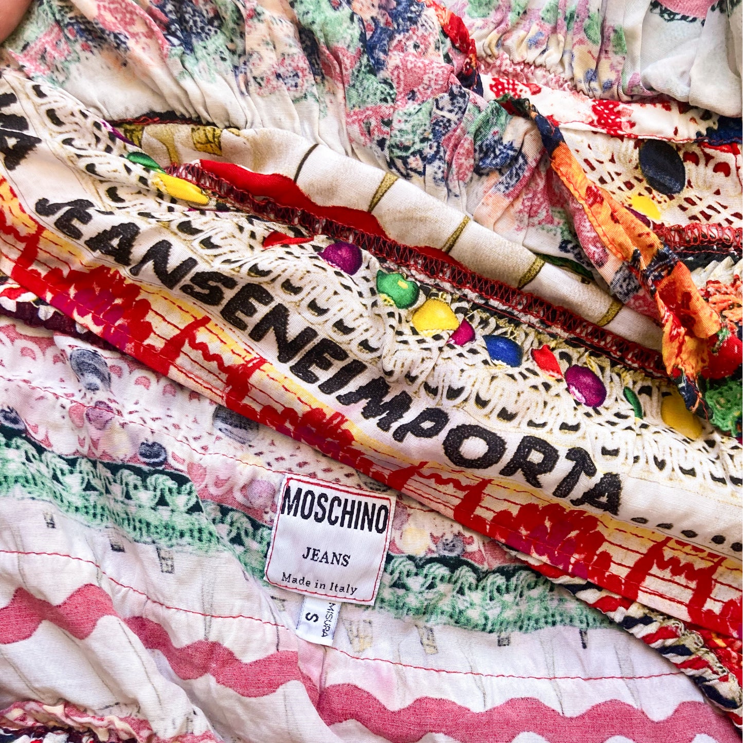 Moschino 90's tropical ruffled crop top