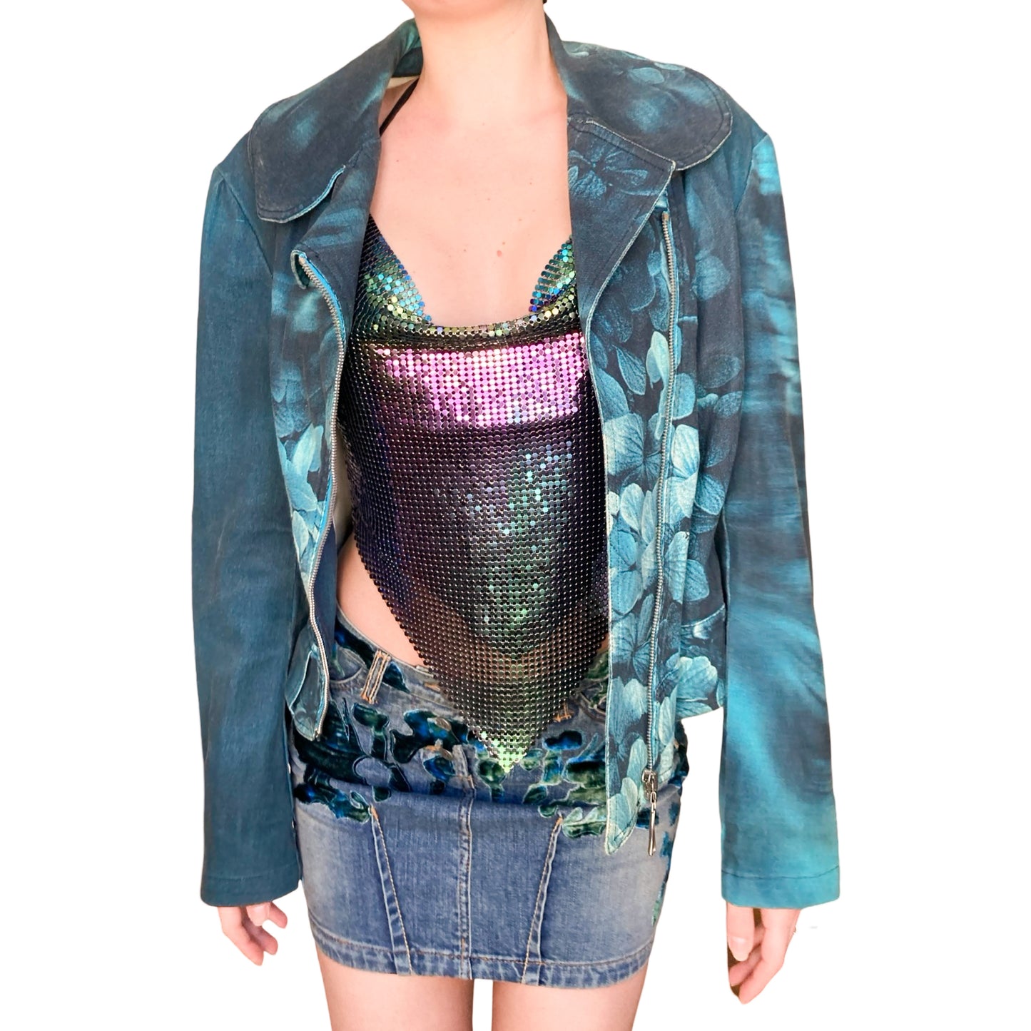 Roberto Cavalli F/W 2000 biker denim jacket - documented
