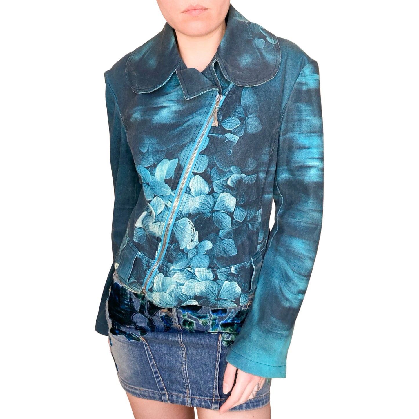 Roberto Cavalli F/W 2000 biker denim jacket - documented