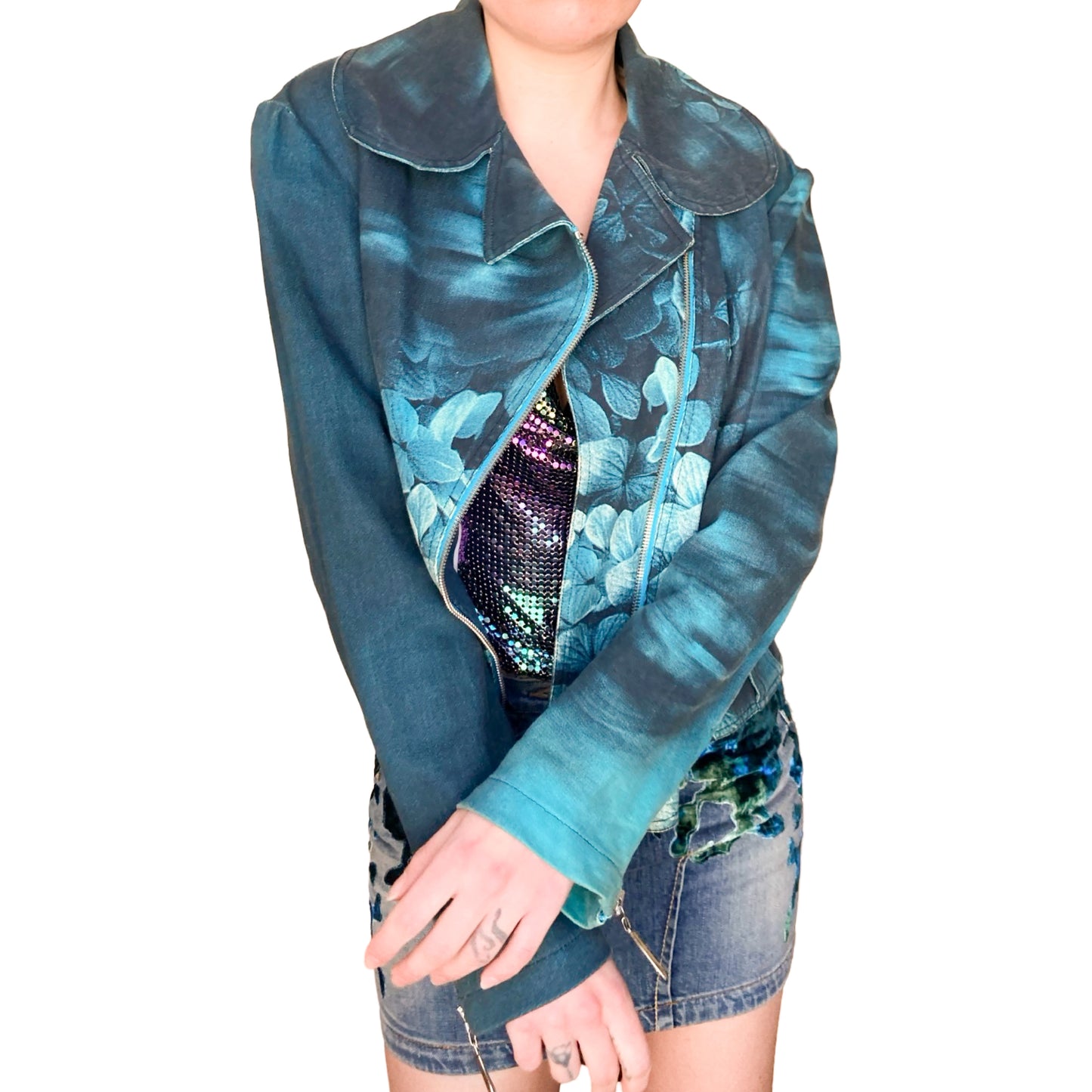 Roberto Cavalli F/W 2000 biker denim jacket - documented
