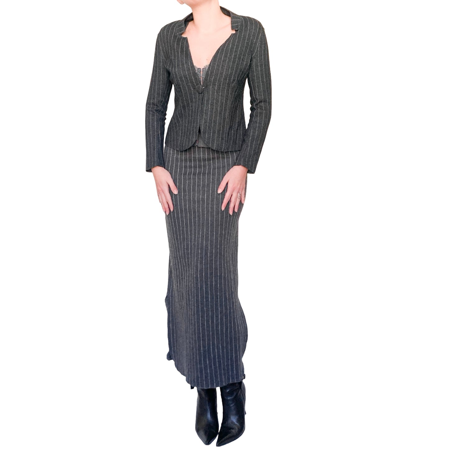 Italian Designer 90's chic striped set