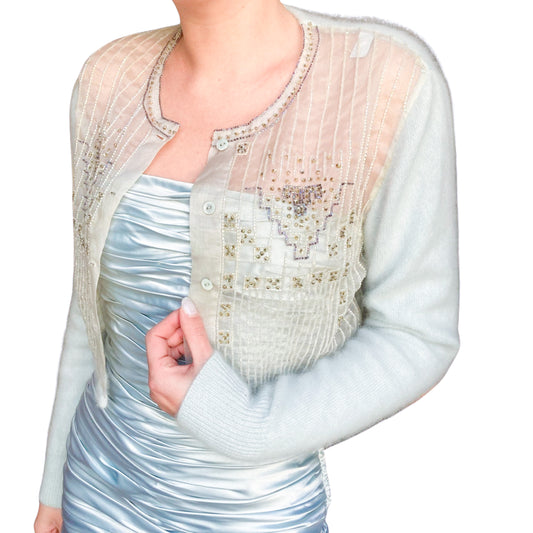 Alberta Ferretti 90's rare mohair embellished cardigan