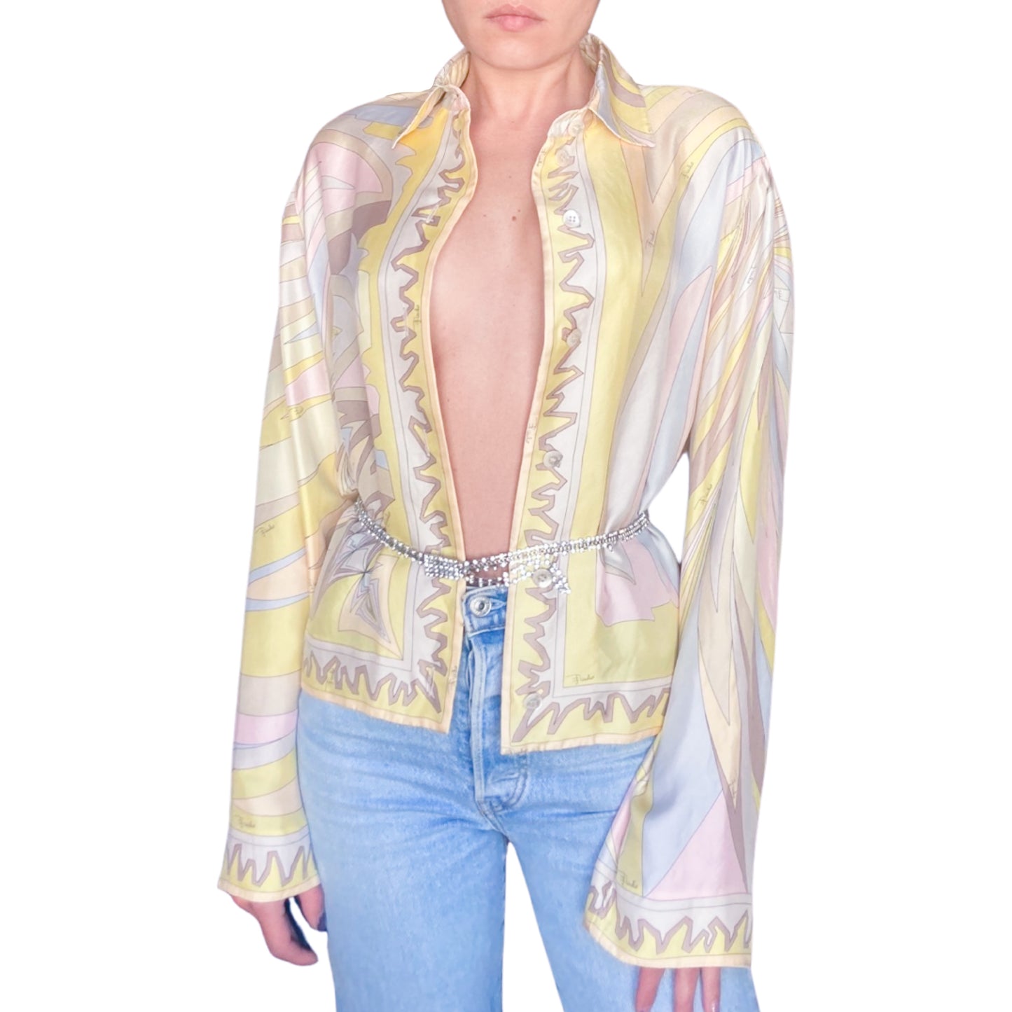 Emilio Pucci 2000s silk pastel printed shirt