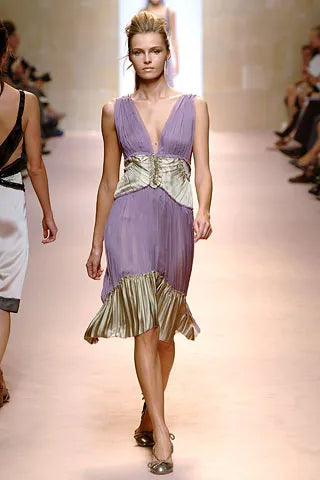 Alberta Ferretti 2006 lilac silk dress - runway / campaign