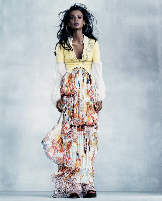 Blumarine 2005 iconic maxi silk skirt