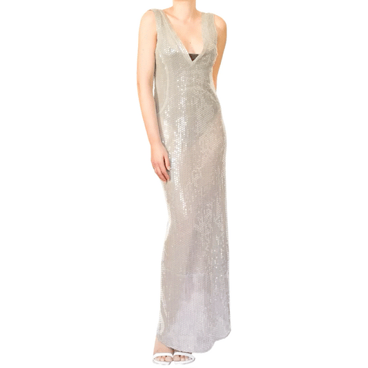 Rifat Ozbek 1996 sequins maxi dress