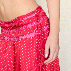 Italian VTG Ruffled Polka Dot Adjustable Skirt