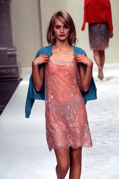 Anna Molinari 1996 iconic lace dress - runway