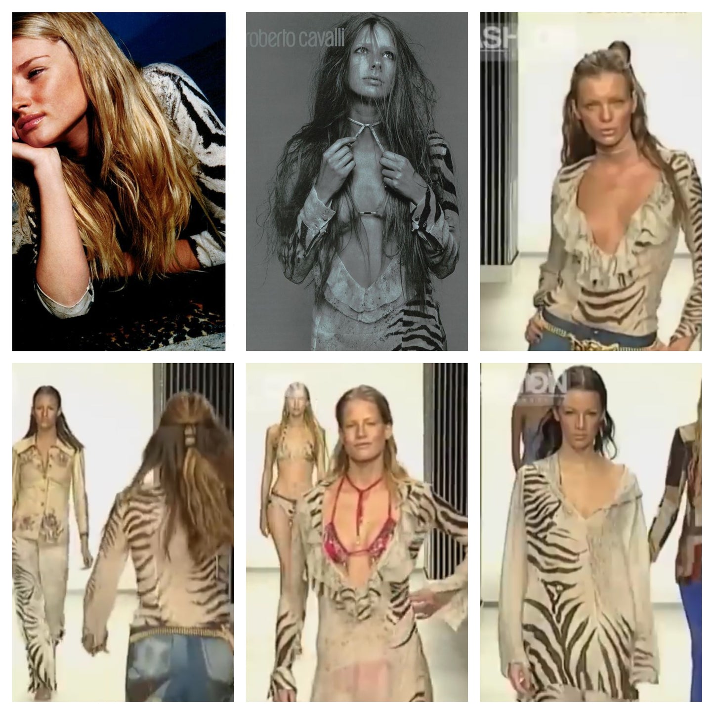 Roberto Cavalli S/S 1999 runway zebra set