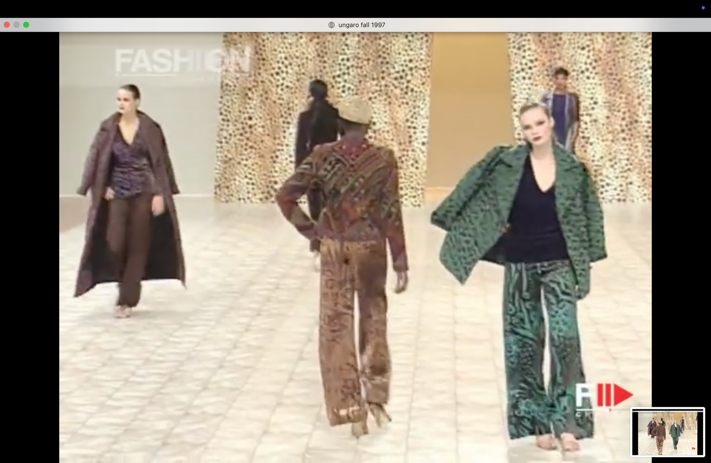 Emanuel Ungaro 1997 Silk Burned Velvet Pants