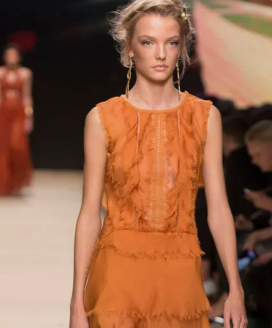 Alberta Ferretti 2016 Amber Boho Crop Blouse - Documented