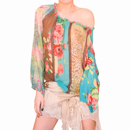 Blumarine 2002 tropical silk blouse / dress - documented