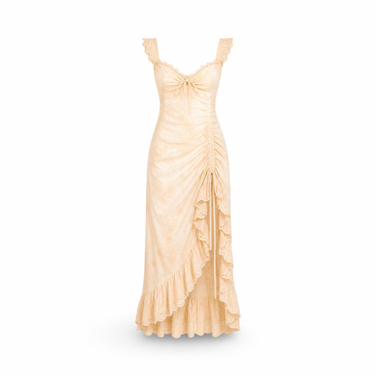 Moschino 2002 Eyelet Cotton Ruched Dress - Runway