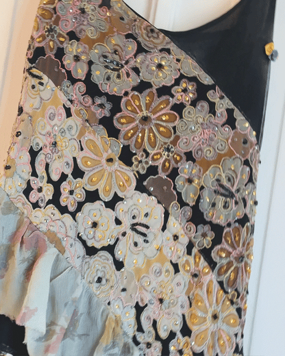 Italian Designer 90s mesh embellished dress