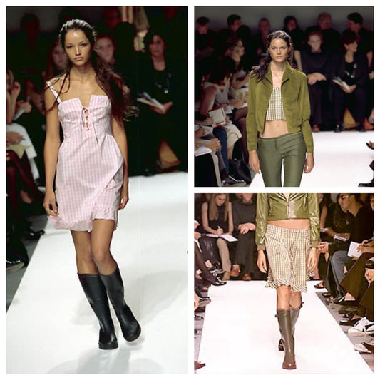 Alberta Ferretti S/S 2000 gingham laced bustier - runway
