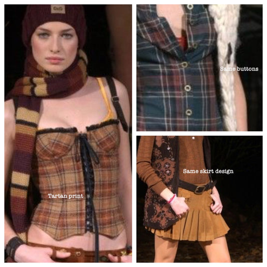 D&G F/W 2002 Tartan Corset Set - documented