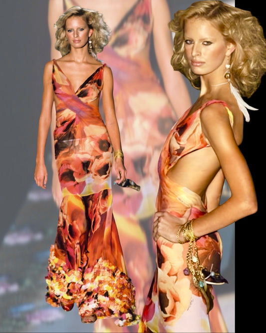Roberto Cavalli 2002 Poppies Iconic Dress - runway