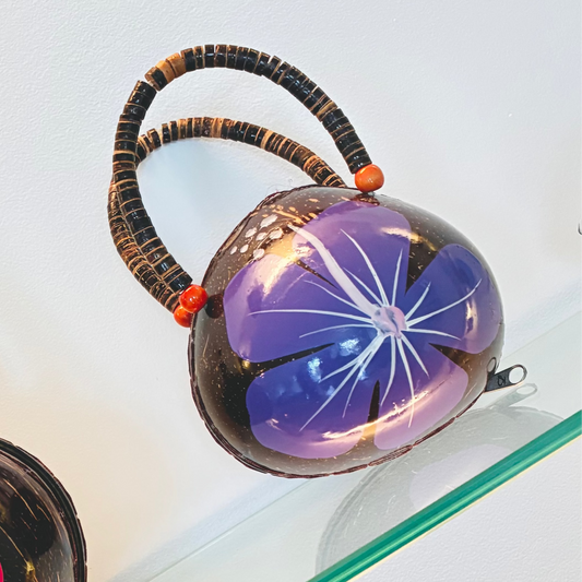 Handcrafted 90's Coconut bag (purple)
