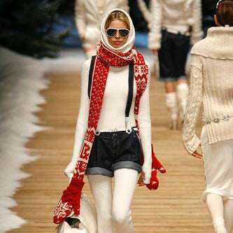 D&G 2006 giant scarf with gloves - runway