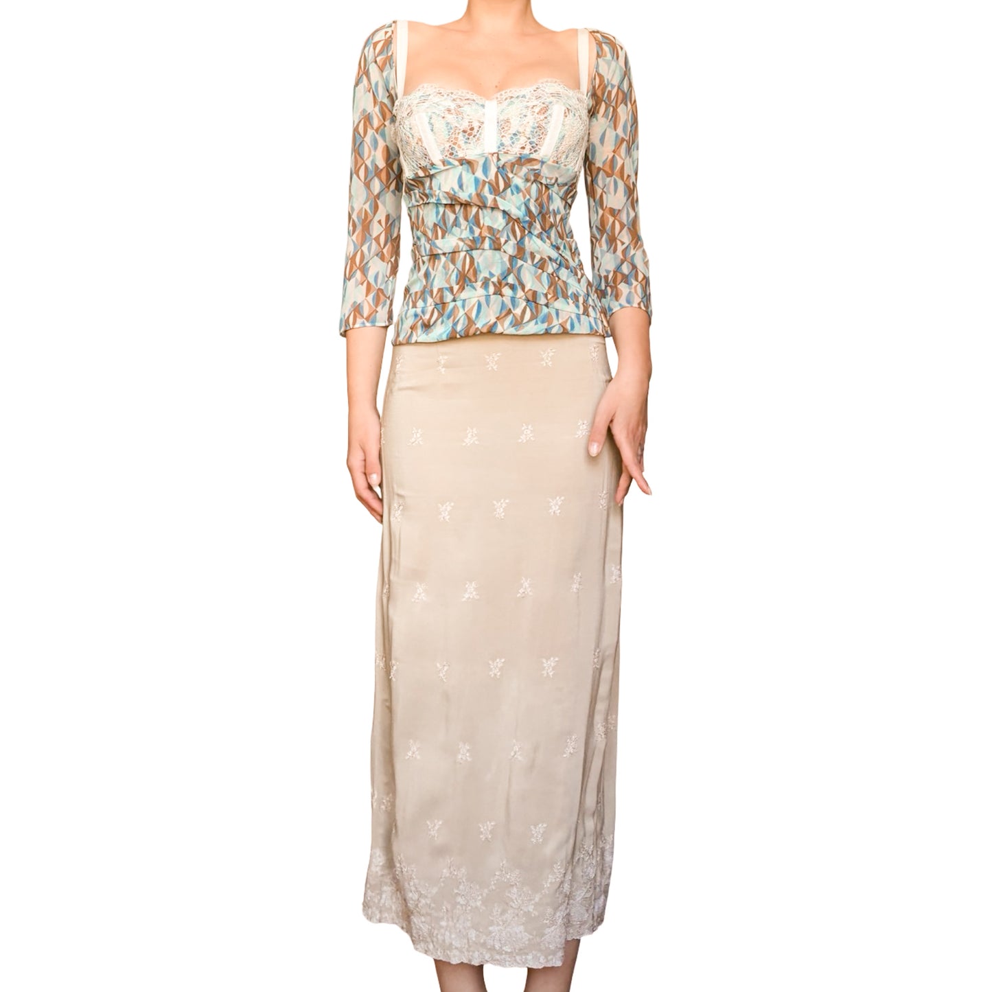 Alberta Ferretti 90s silk skirt