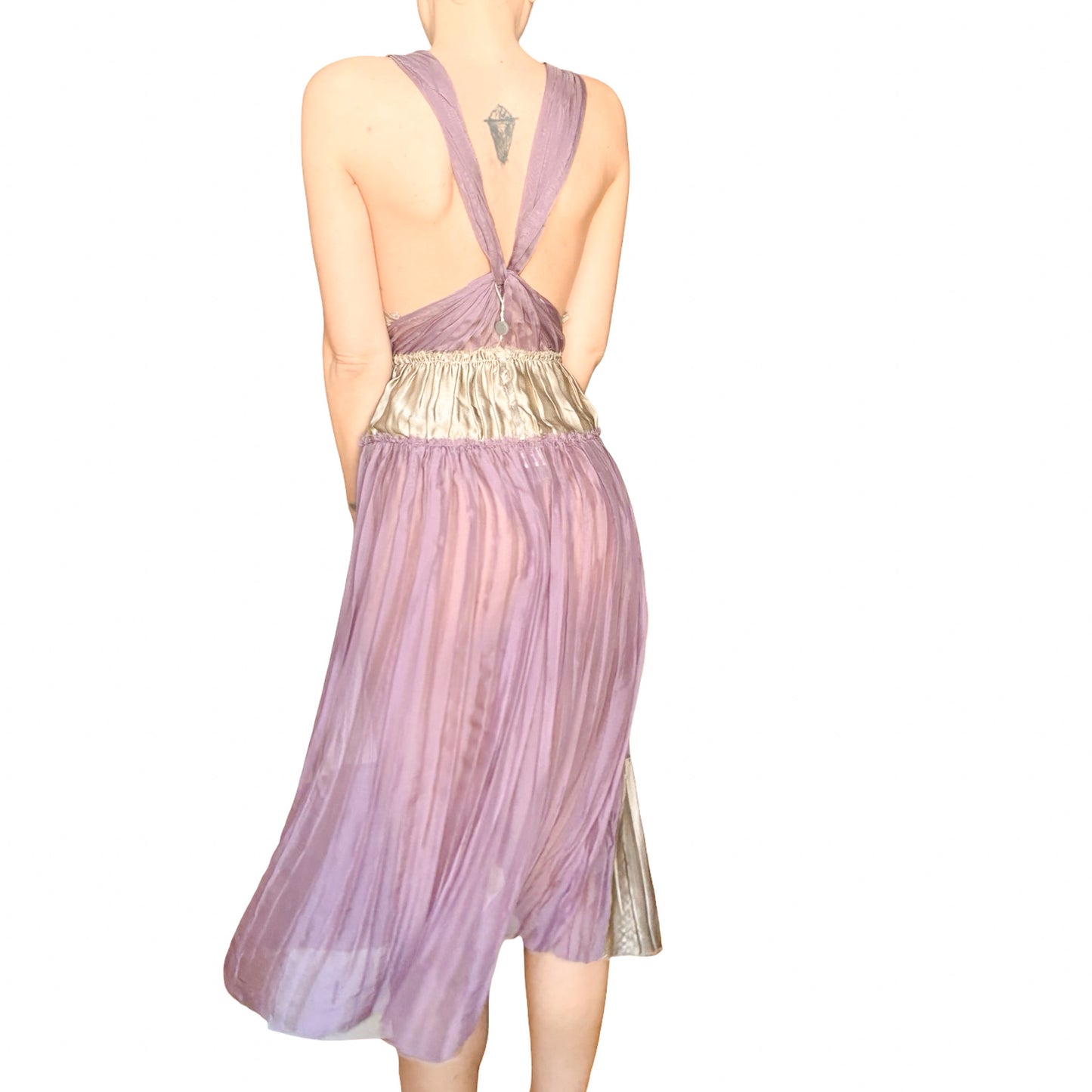 Alberta Ferretti 2006 lilac silk dress - runway / campaign