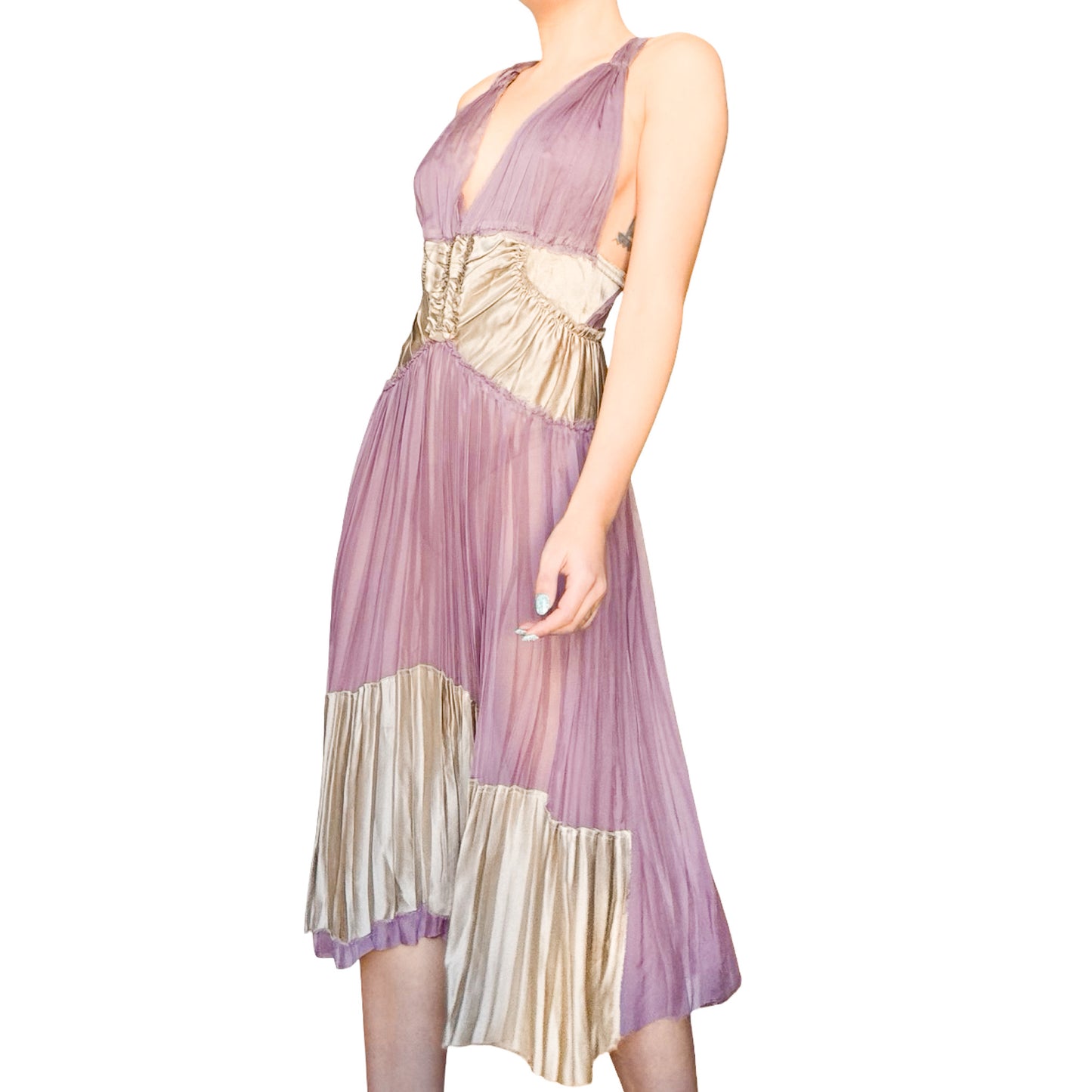 Alberta Ferretti 2006 lilac silk dress - runway / campaign