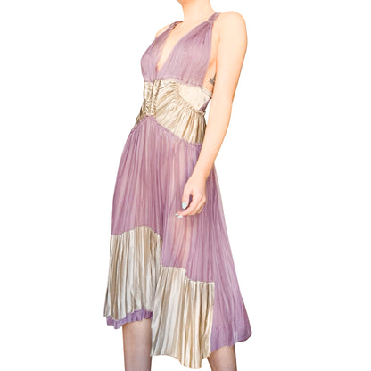 Alberta Ferretti 2006 lilac silk dress - runway / campaign