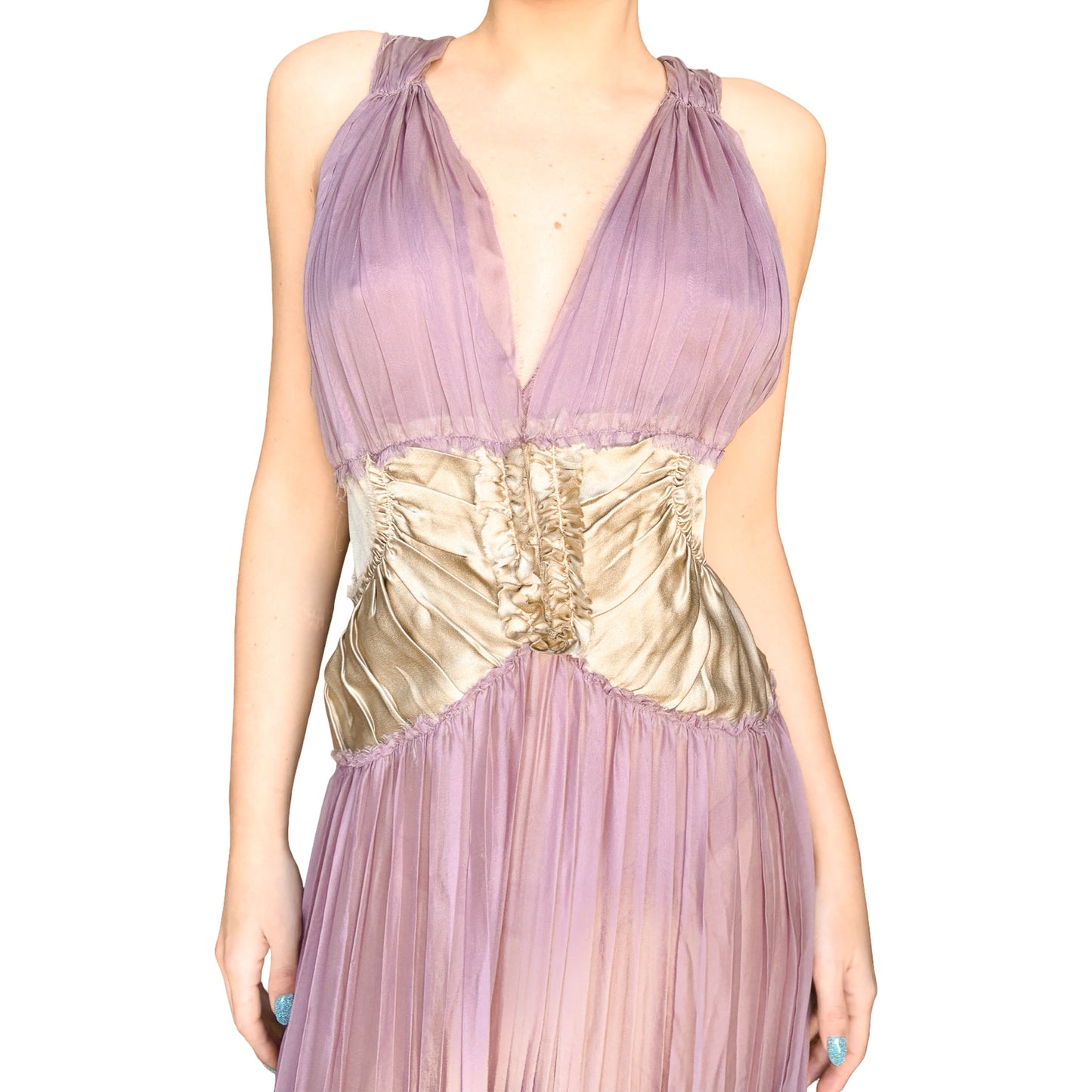 Alberta Ferretti 2006 lilac silk dress - runway / campaign