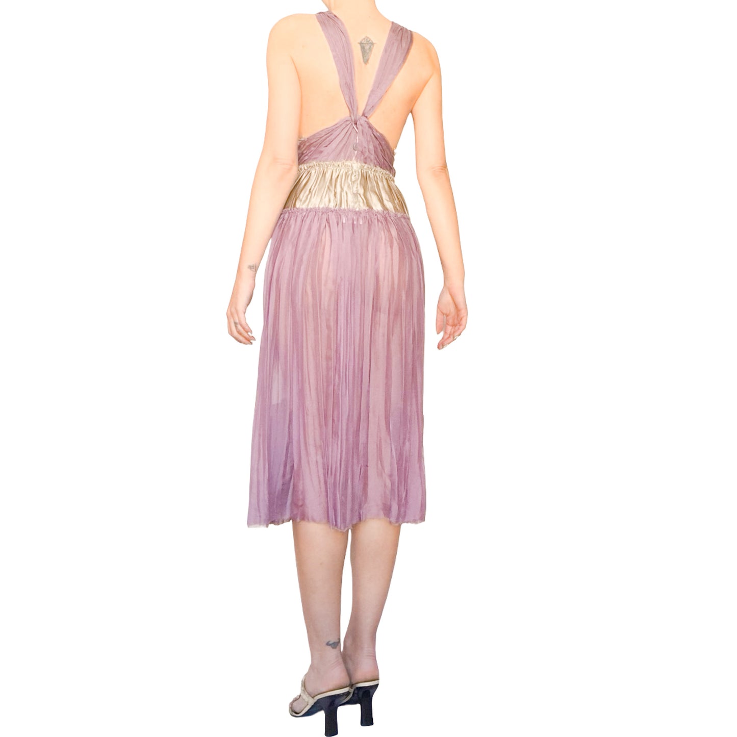 Alberta Ferretti 2006 lilac silk dress - runway / campaign