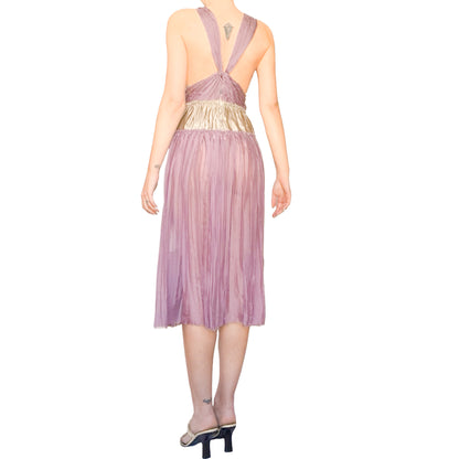 Alberta Ferretti 2006 lilac silk dress - runway / campaign
