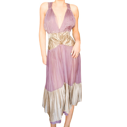 Alberta Ferretti 2006 lilac silk dress - runway / campaign