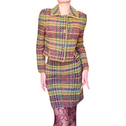 Alberta Ferretti F/W 2001 runway tartan wool set