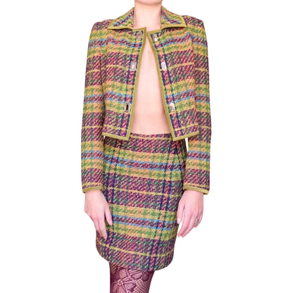 Alberta Ferretti F/W 2001 runway tartan wool set