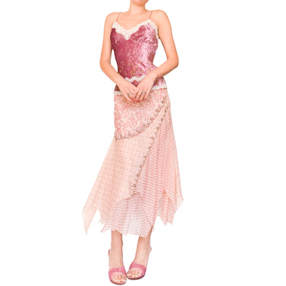 Italian Designer VTG silk crystal skirt