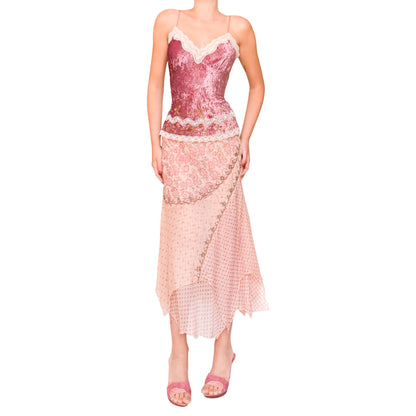 Italian Designer VTG silk crystal skirt