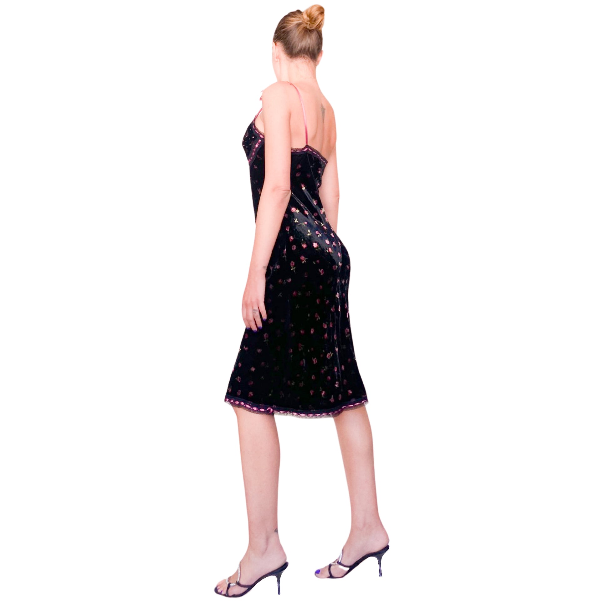 Betsey Johnson F/W 2000 velvet floral dress InLouve Betsey Johnson F/W 2000 velvet floral dress InLouve
