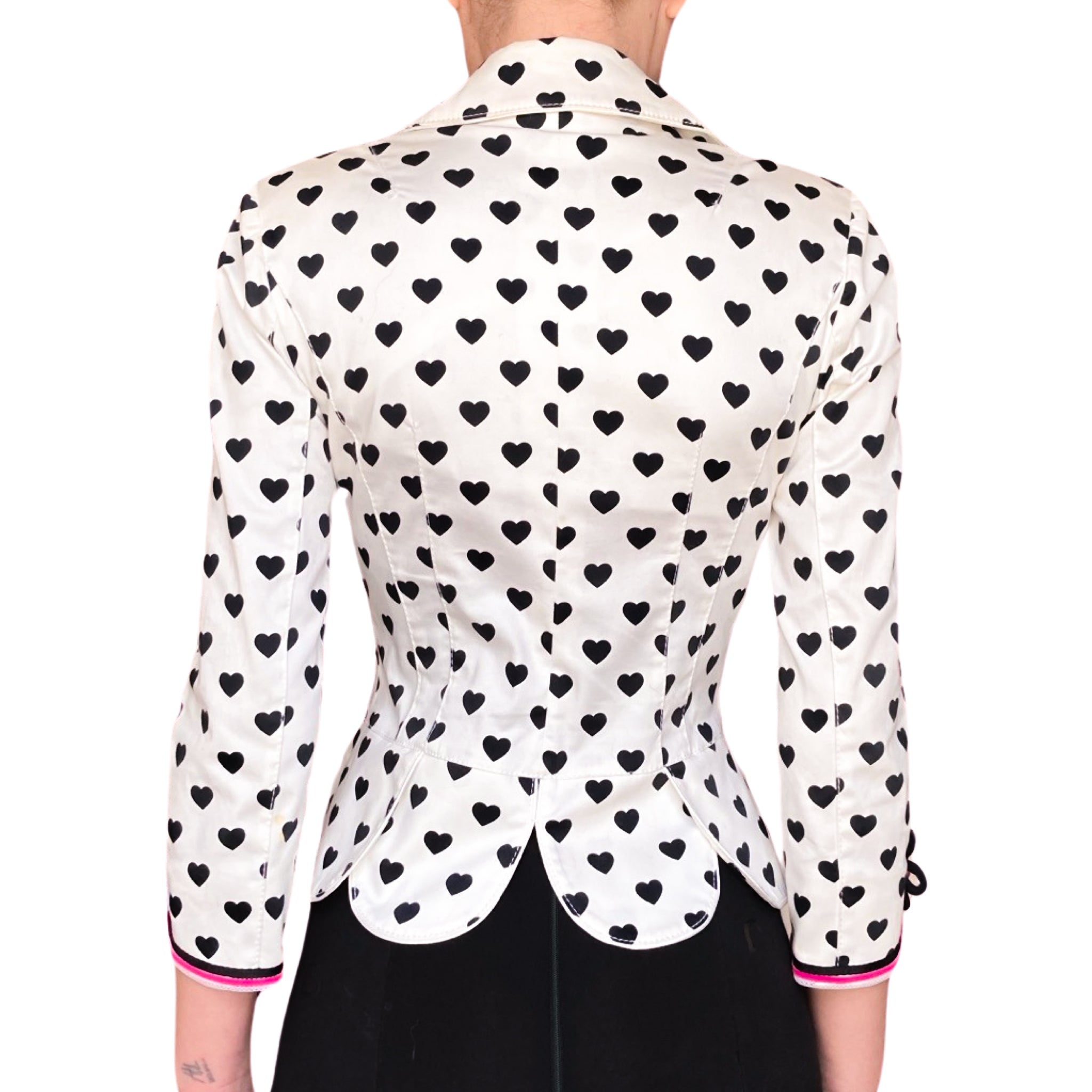 Italian Luxury Designer 2000's hearts print jacket