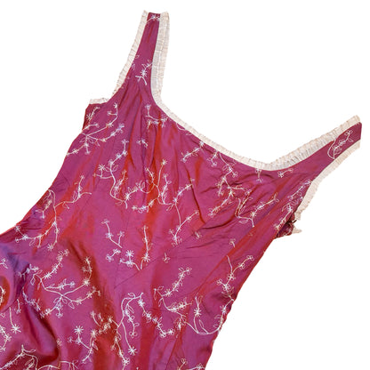 Corinne Sarrut VTG embroidered silk maxi laced dress - documented