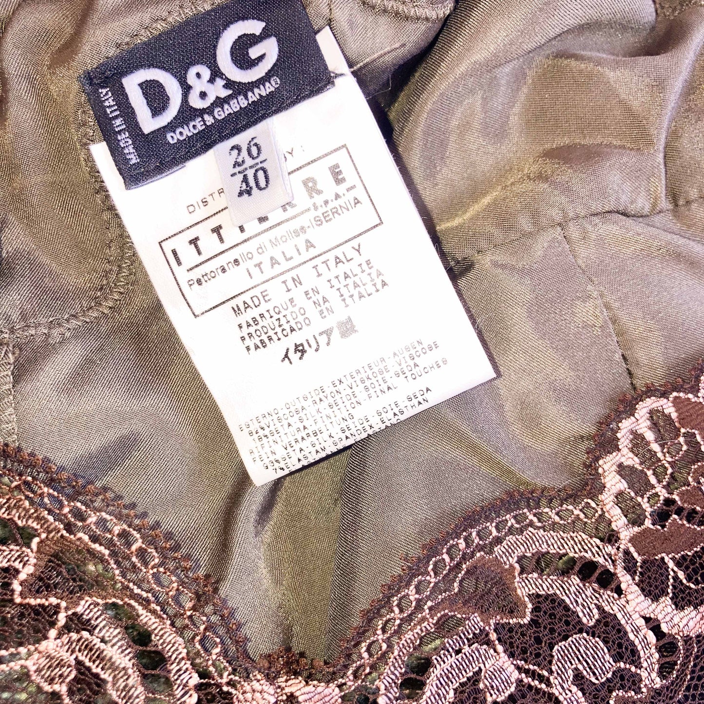 D&G 2000's velvet & lace dress