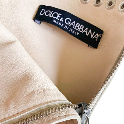 Dolce & Gabbana S/S 2003 iconic studded leather skirt + belt