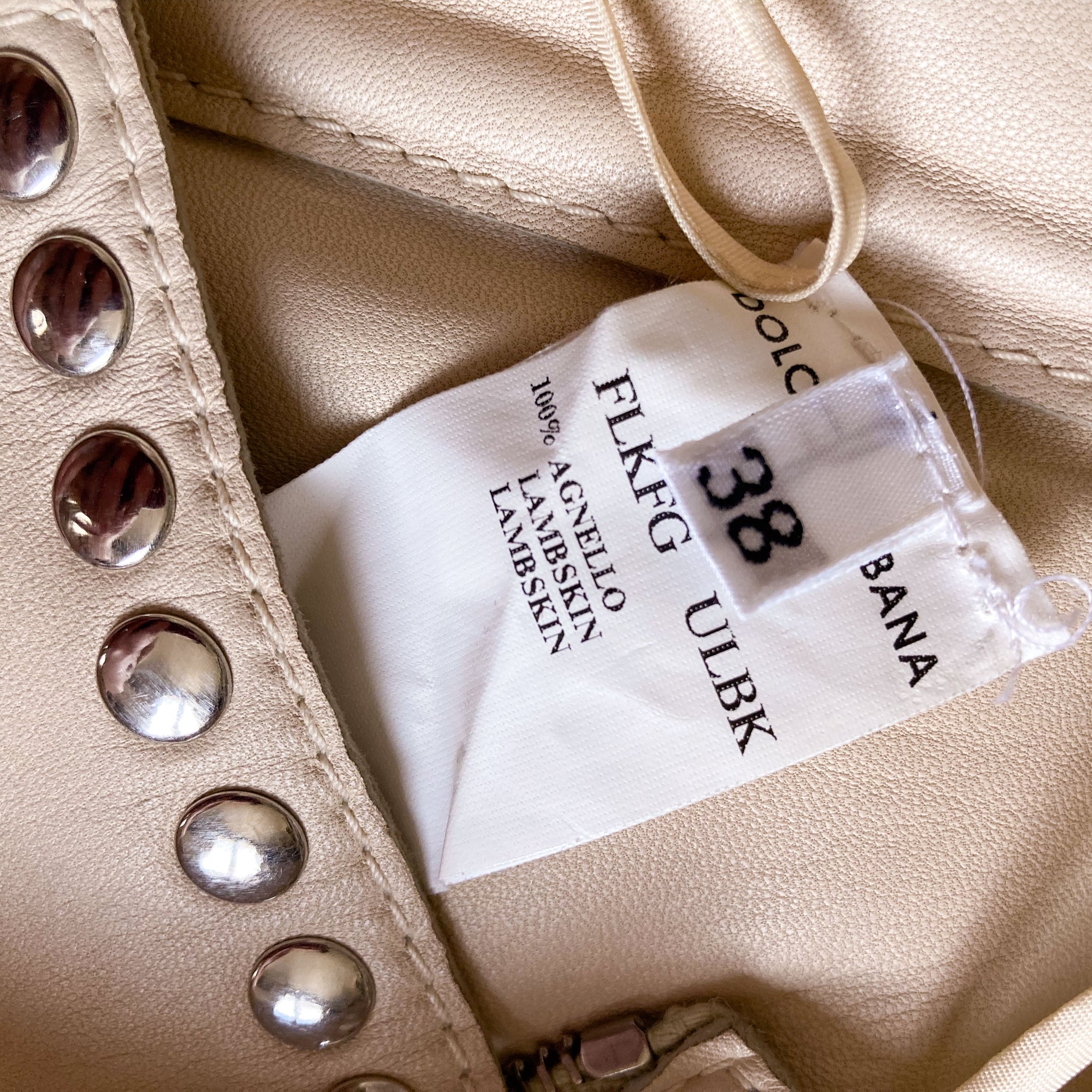 Dolce & Gabbana S/S 2003 iconic studded leather skirt + belt
